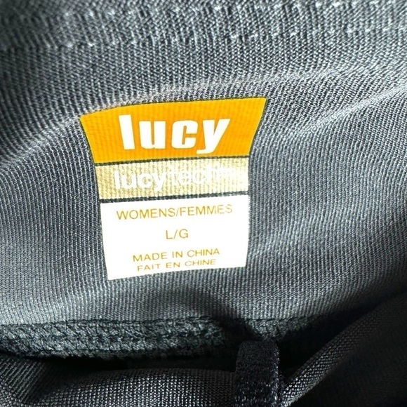 Lucy Tech Mid Rise Knee Length Leggings, Black, Size Large - Picture 4 of 12